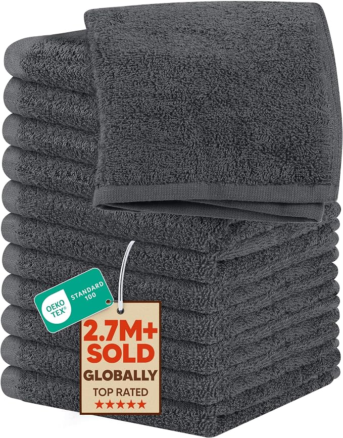 Utopia Towels 12 Pack Washcloths, 12x12 in, 100% Cotton, Fast Drying Soft Feel by Unknown