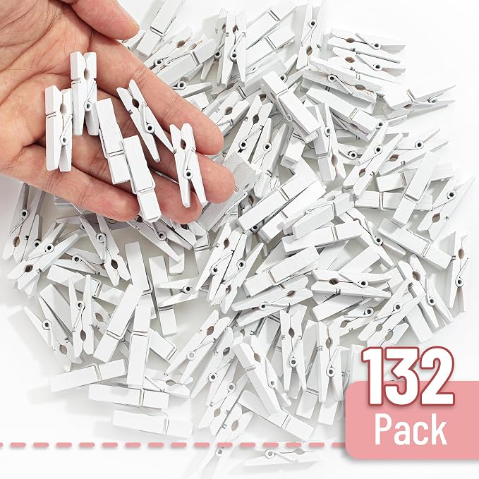 Mr. Pen- Mini Wooden Clothes Pins, 1.4 Inch, 132 Pack, Natural Wood Clips - Image 2