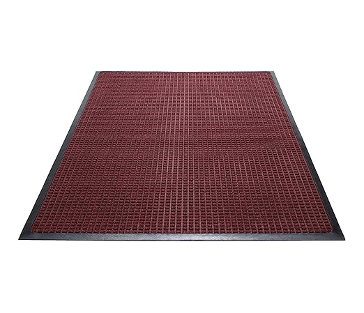 Guardian WaterGuard Indoor/Outdoor Wiper Scraper Floor Mat, Rubber/Nylon, 3'x5', Red