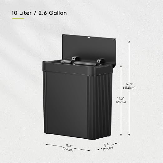 EKO Brio 10L/2.6 Gallon Motion Sensor Trash Can, Automatic Touchless Bathroom - Image 2