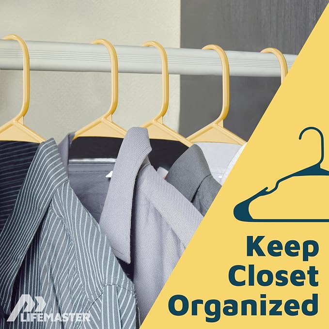 Lifemaster Plastic Clothes Hangers – Heavy Duty Hanger Set, - Image 5