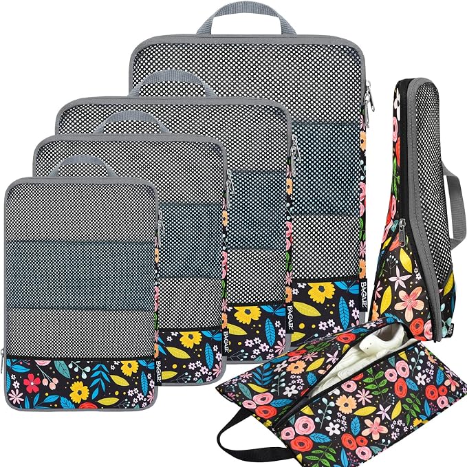 BAGAIL 4 Set/6 Set/8 Set Compression Packing Cubes Travel Accessories by BAGAIL