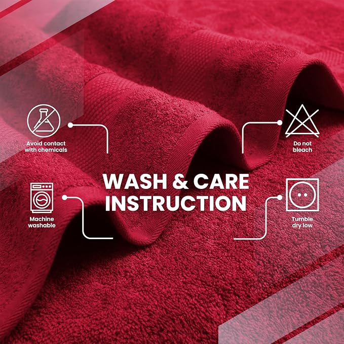 Infinitee Xclusives 100% Cotton Bath Towel Set – 8 Piece Bathroom Towel Set | – - Image 7