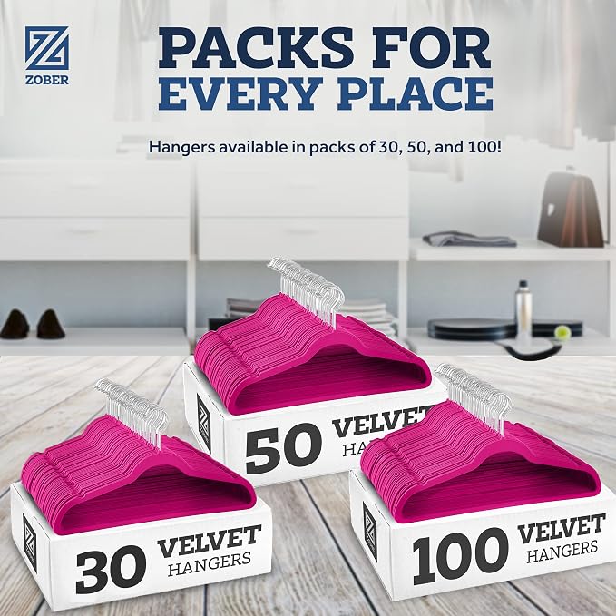 Zober Velvet Hangers 50 Pack - Image 7