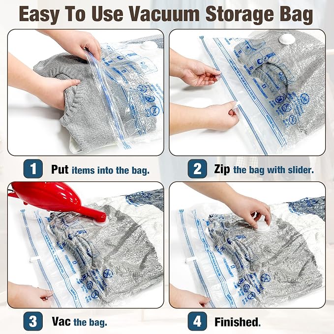 10 Jumbo Vacuum Storage Bags for Bedding, Vacuum Seal Bags for Clothing | Extra - Image 3