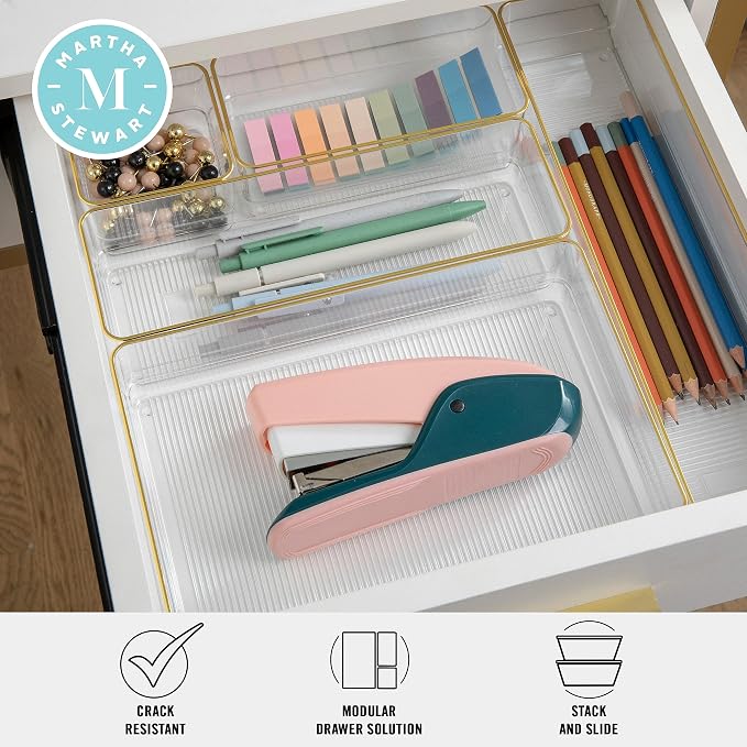 Martha Stewart Kerry Stackable Desk Drawer Organizers - Image 3