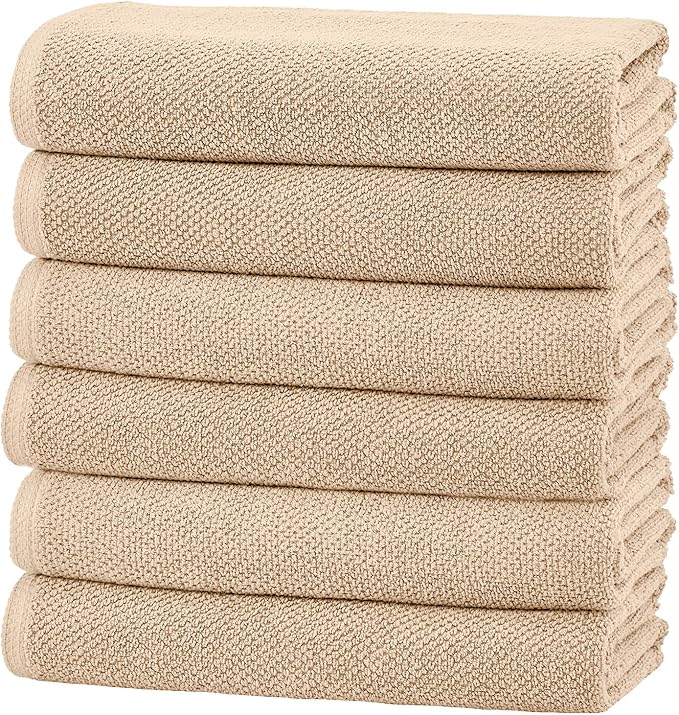 Great Bay Home 100% Cotton 6 Pack 26x16 Hand Towel Set by GreatBayHome