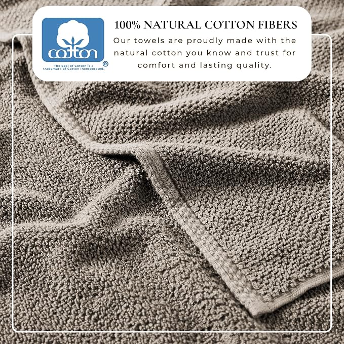Great Bay Home 100% Cotton 4 Pack 54x27 Bath Towel Set - Image 3