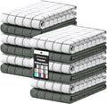Homaxy Large Premium Cotton Kitchen Towels 16"x 28", 12 Pack, Dark Green by Homaxy