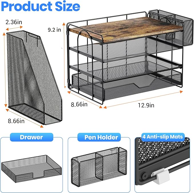 Desk Organizers and Accessories, 4-Tier Desktop File Organizer - Image 6