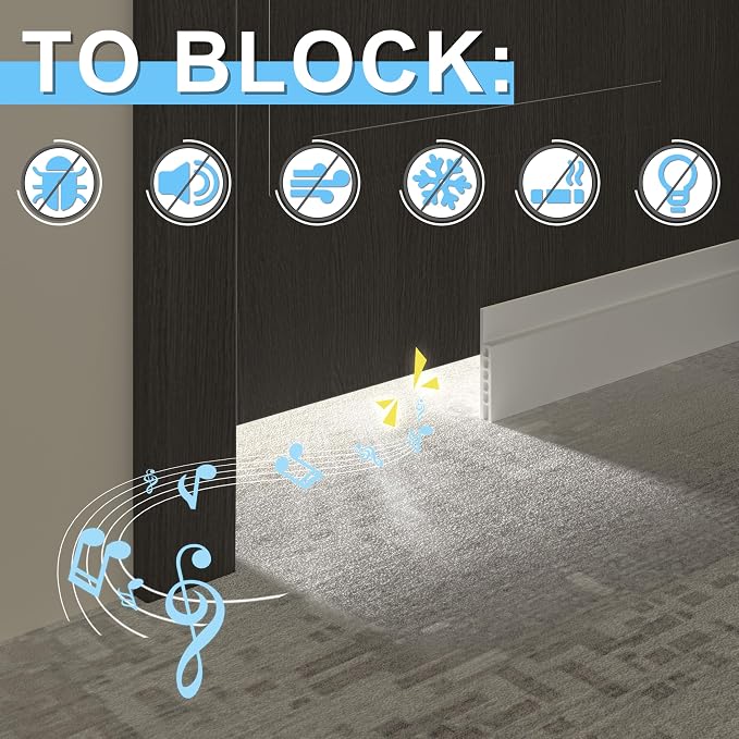 SYIPO 2 Pack Under Door Draft Stopper, Save Energy & Easy Instal Sound Proof - Image 3