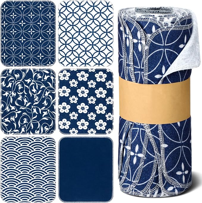72 Pcs Reusable Paper Towels Kitchen Cloths Japanese Style by Noveread