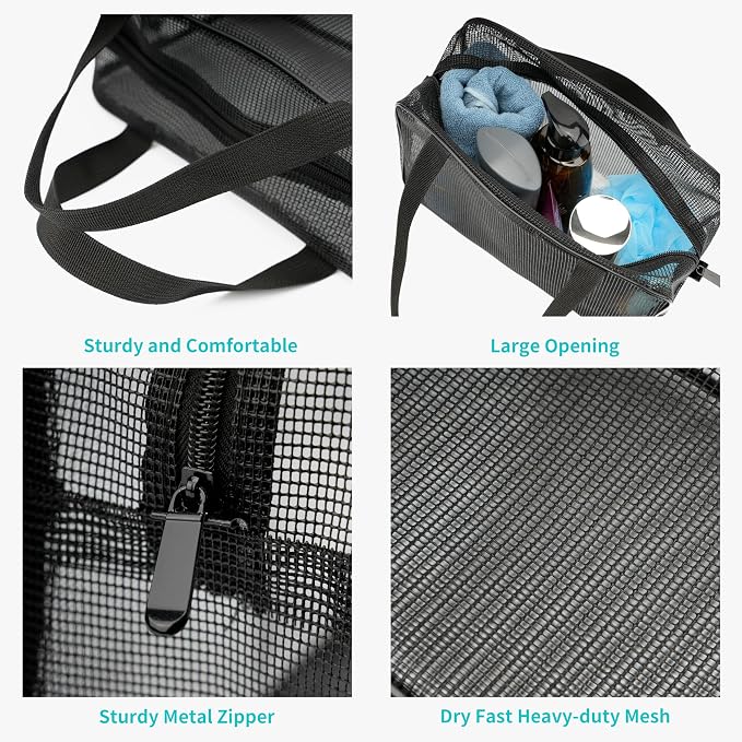 REDSINDA Mesh Shower Caddy Bag for Bathroom Gym Camping Portable Travel Mesh - Image 2