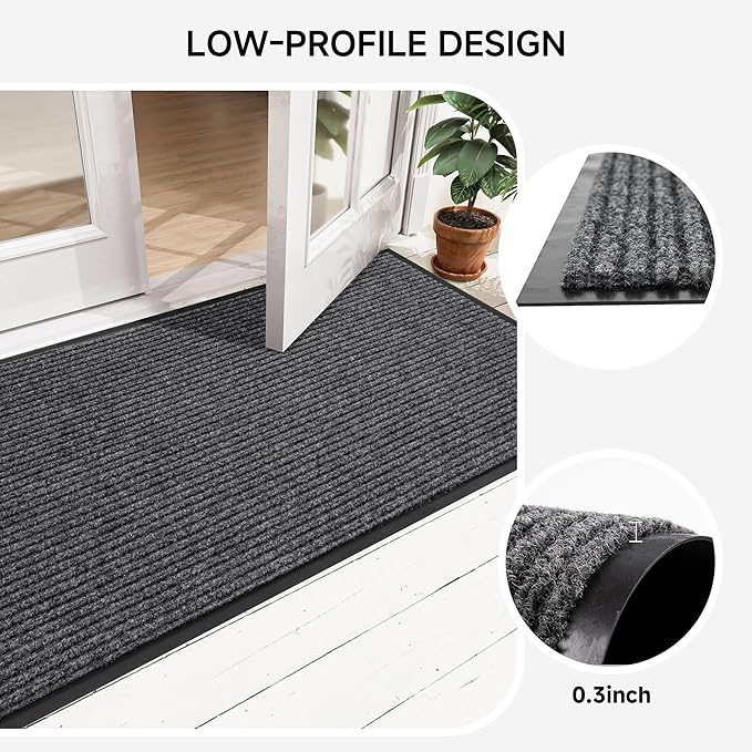 Front Door Mat Outside Entrance, 96" x 48" Sturdy Indoor Outdoor Mats for Entryway, Low Profile Welcome Doormat for Home Entrance, Non Slip Shoe Scraper Mat, Ideal for High Traffic Area