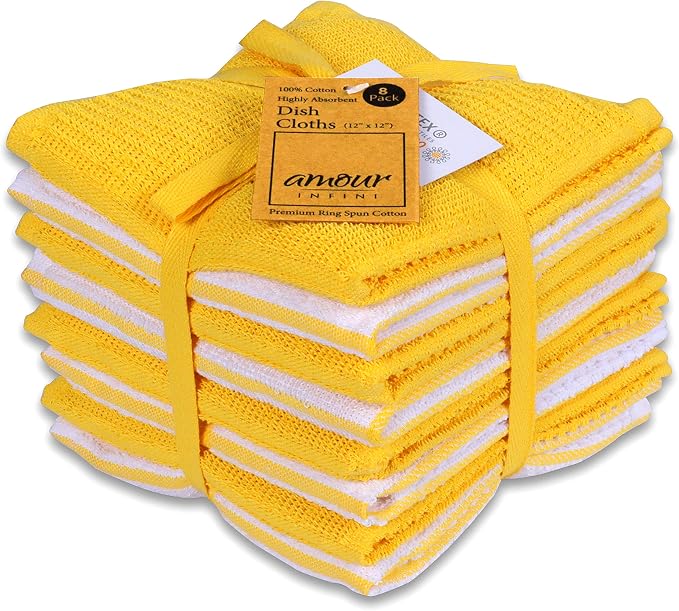 AMOUR INFINI Dish Cloths for Washing Dishes Set of 8 by AmourInfini