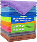lucdnc Microfiber Cleaning Cloths 16 Pack 8 Colors 11.5"x11.5" by WelcometoLUCDNC