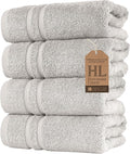 Hawmam Linen Ice Silver Hand Towels 4 Pack Turkish Cotton Premium Quality Soft by HawmamLinen