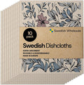 Swedish Wholesale Dishcloths Reusable 8" x 7" Sponge Cloths, Bulk 10 Pack of by SwedishWholesale