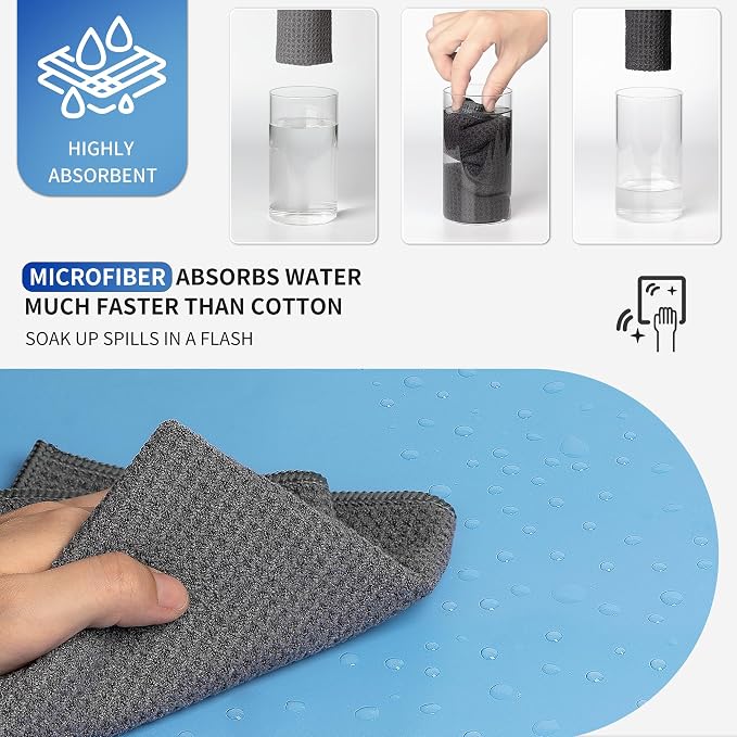MR.SIGA Waffle Pattern Microfiber Cleaning Cloths, 6 Pack - Image 4