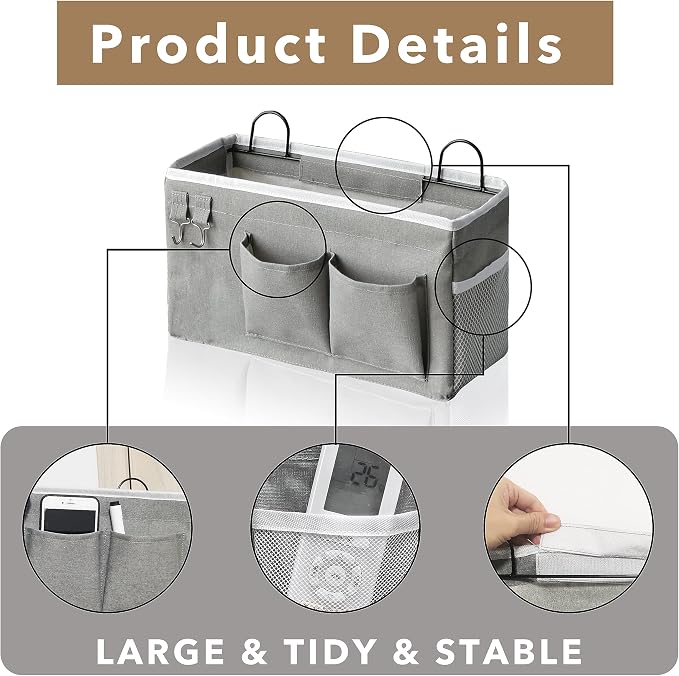 Kanrichu 2pcs Hanging Baskets for Organizing, Fabric Wall storage Basket - Image 5