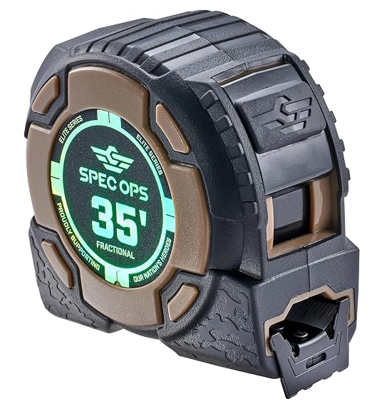 Spec Ops Elite Heavy Duty Tape Measure, 35 Ft Fractional by SpecOps