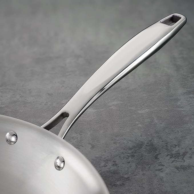 Tramontina Signature Tri-Ply Clad Stainless Steel 8-Inch Small Frying Pan, Induction-Ready Skillet, Dishwasher-Safe, NSF-Certified, Made in Brazil