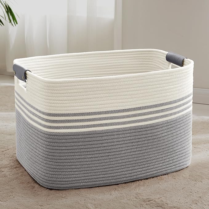 86L Large Woven Laundry Basket Hamper by SunNewt