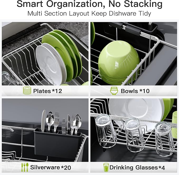 JASIWAY Dish Drying Rack in Sink, Dish Drainer - Image 7