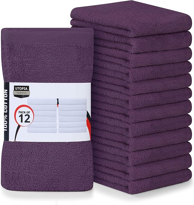 Utopia Towels Kitchen Bar Mops, 16x19 in, 100% Cotton, Plum | Multi-Purpose by Unknown