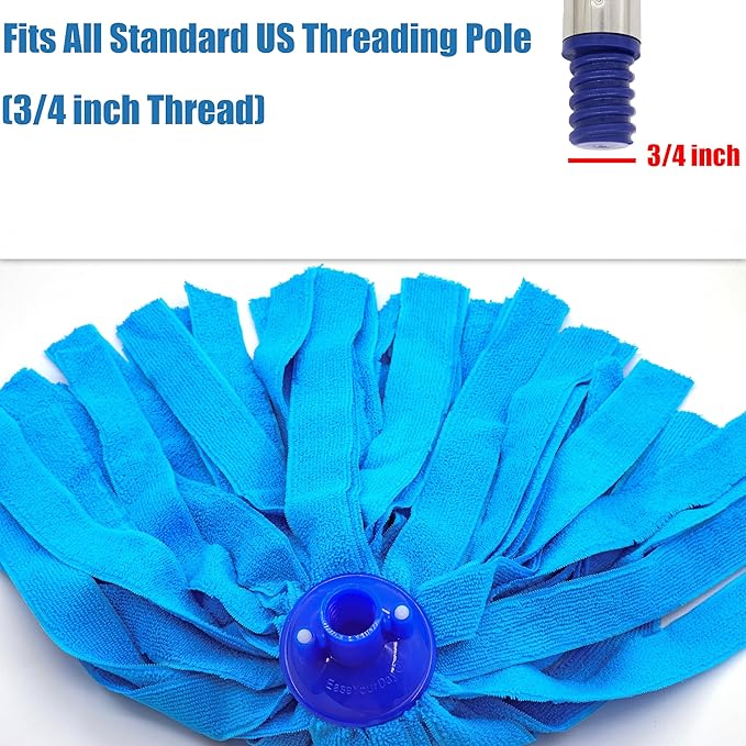 EaseYourDay 3 Pack Microfiber String Mop Head Refills, Standard US Thread - Image 4