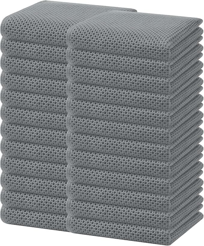 Homaxy 100% Cotton Waffle Weave Kitchen Dish Towels 24-Pack, Ultra Soft by Homaxy