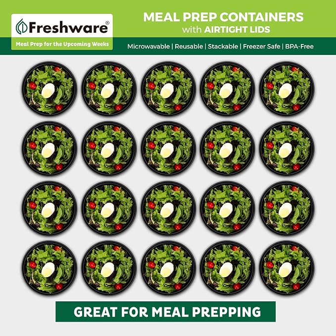 Freshware Meal Prep Bowl Containers Plastic Bowls - Image 3