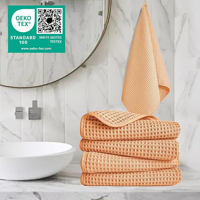 POLYTE 430 GSM Poly Blend Microfiber Quick Dry Waffle Hand Towel, 16x30 in | 4 - Image 2