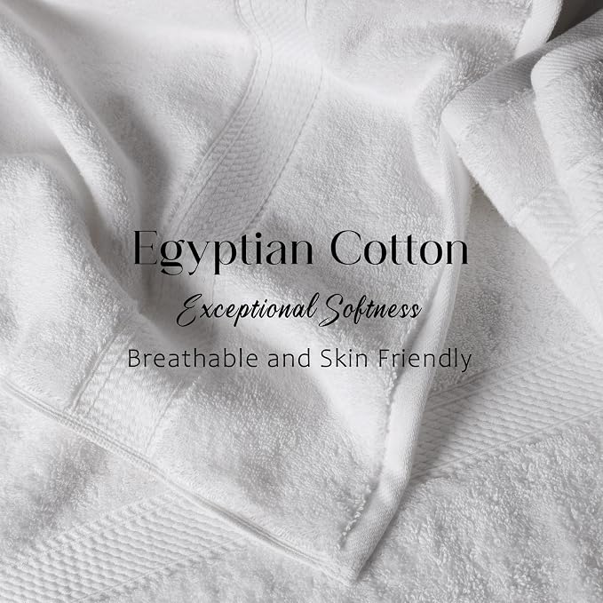 Superior Egyptian Cotton Plush & Absorbent, Bath Towel Set of 2, Soft Luxury - Image 5