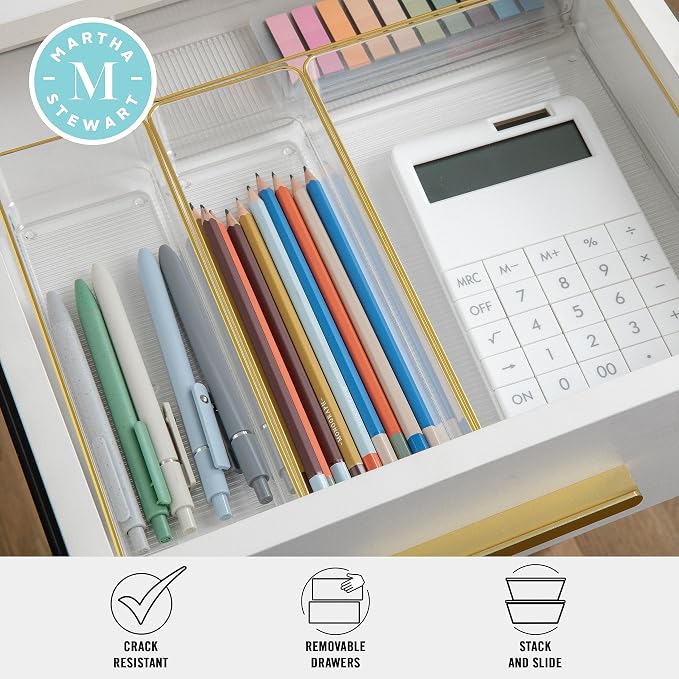 Martha Stewart Kerry Stackable Desk Drawer Organizers - Image 3