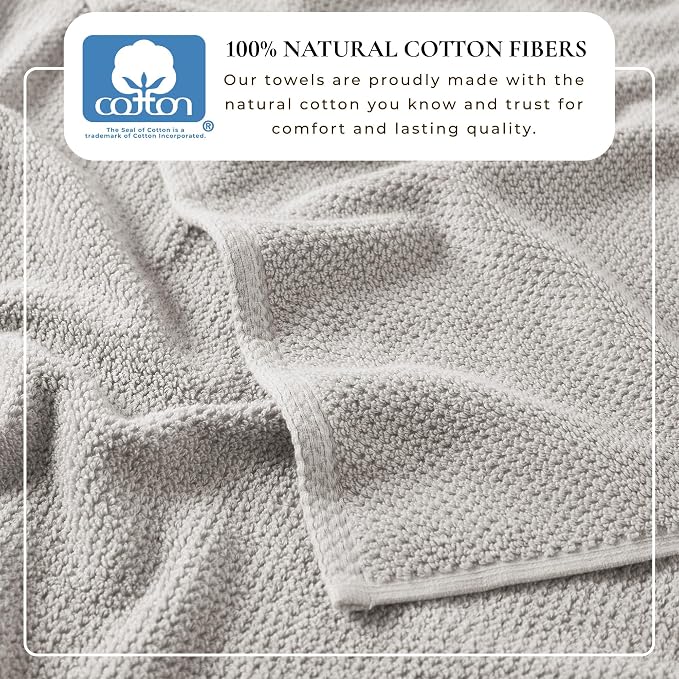 Great Bay Home 100% Cotton 6 Pack 26x16 Hand Towel Set - Image 3