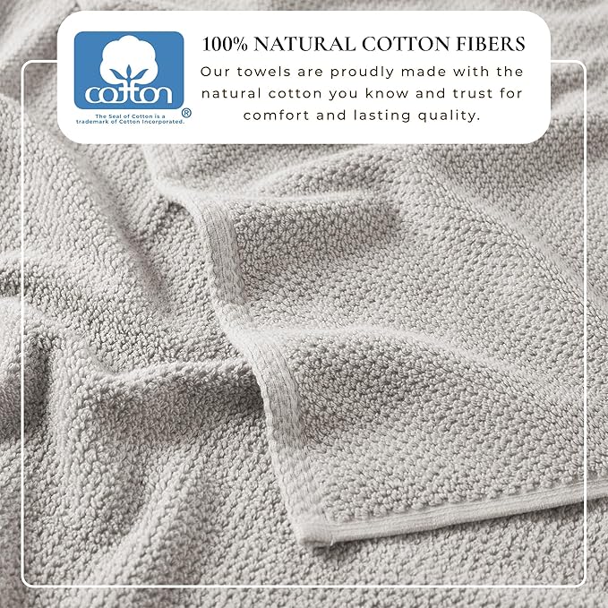 Great Bay Home 100% Cotton 4 Pack 54x27 Bath Towel Set - Image 3