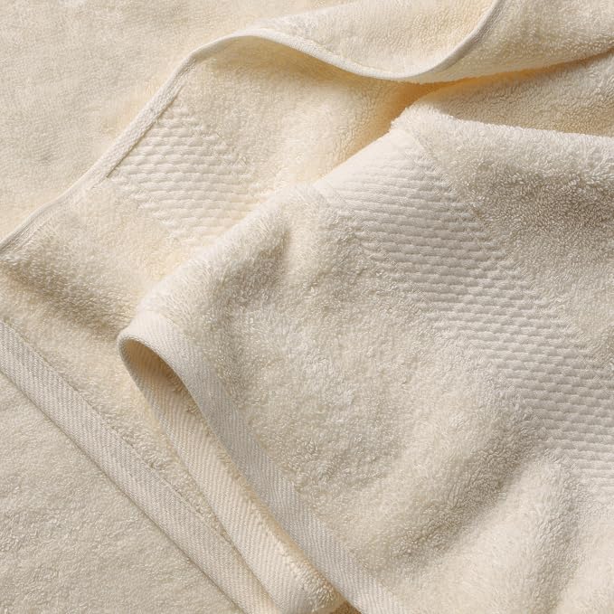 SUPERIOR Egyptian Cotton Ultra Plush & Absorbent, 6 Piece Set, Cream | Quick Dry - Image 3