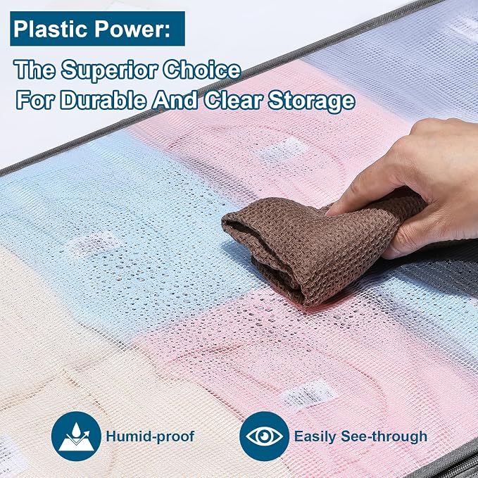 2 Pack Under Bed Storage Containers Bins, Humid-Proof Plastic Underbed Storage - Image 3