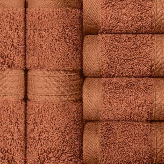 Superior Egyptian Cotton Plush & Absorbent, Face Towel Set of 6, Rust | Quick - Image 9