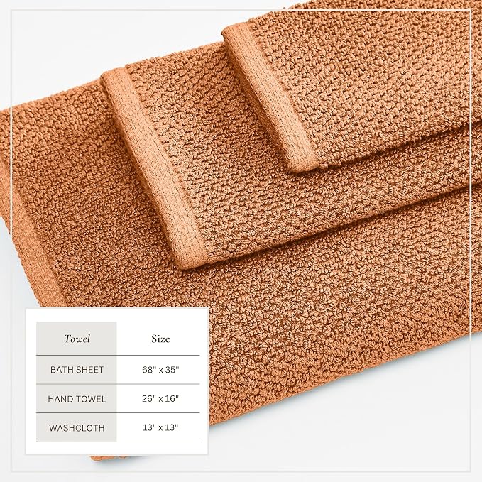 Great Bay Home 100% Cotton 6 Piece Bath Sheet Set - Image 4