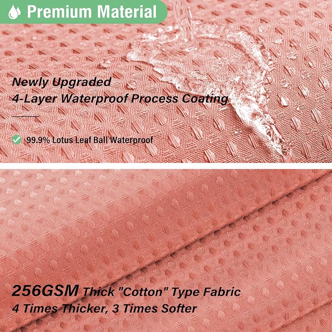 Dynamene Extra Long Waffle Shower Curtain 256 GSM Fabric 72"x84" Coral - Image 4