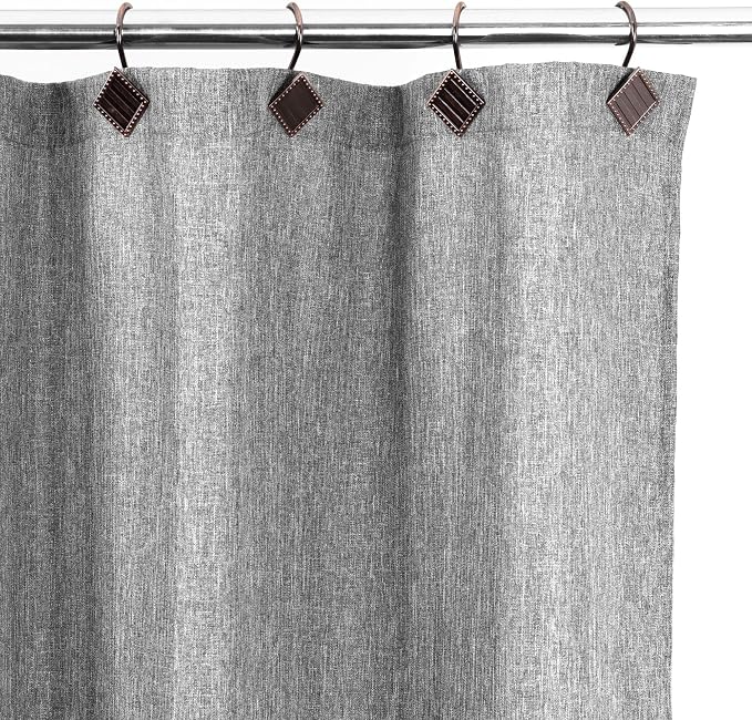 Vintage Bronze Shower Curtain Hooks: 12PCS Geometric Bathroom Curtain Ring | - Image 7