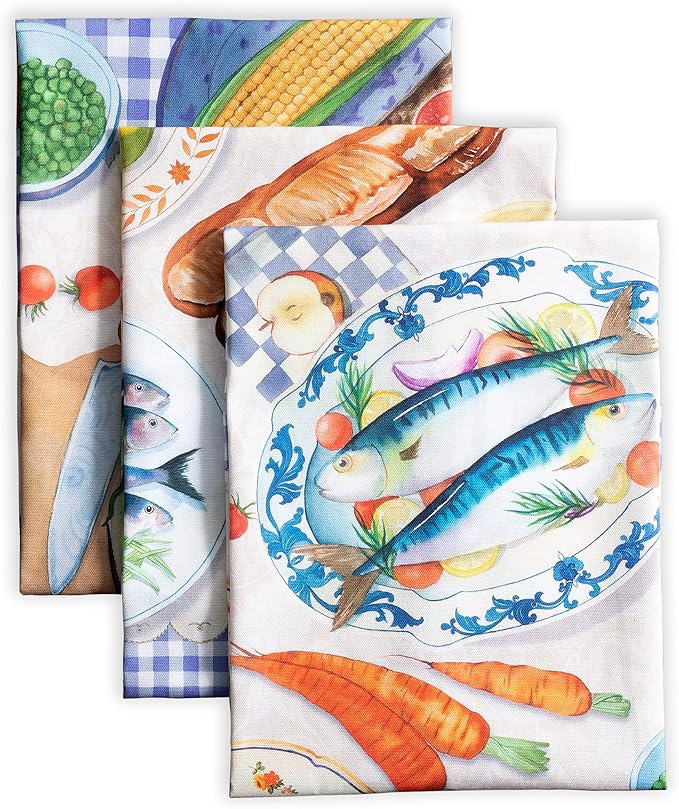 Maison d' Hermine Kitchen Towels Set of 3 Reusable 100% Cotton 27.50" x 20" by MaisondHermine
