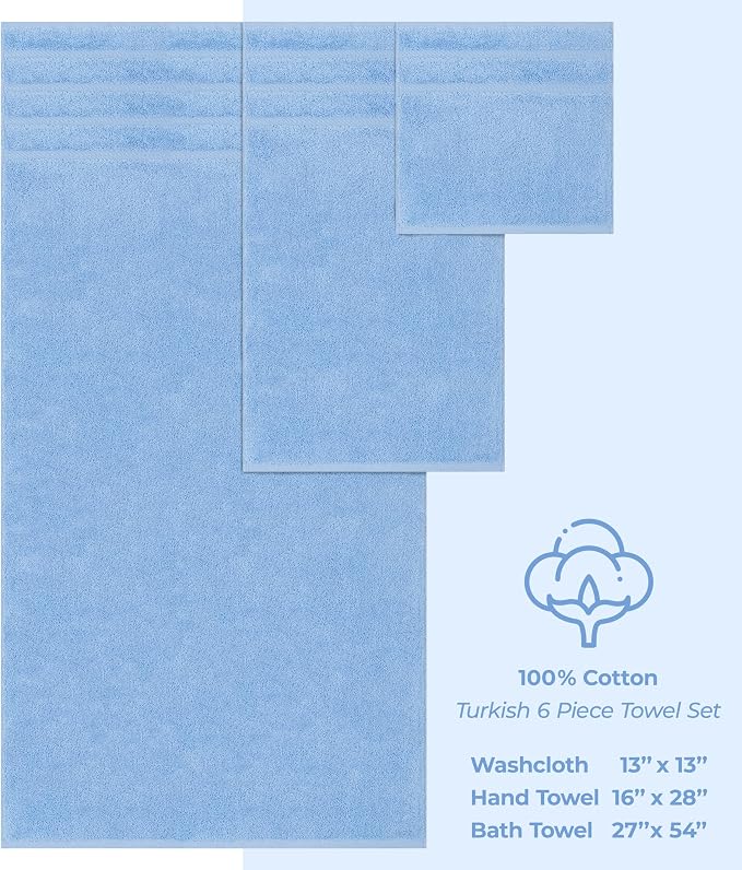 American Soft Linen 100% Cotton Luxury Turkish Towels, 6 Piece Towel Set | Soft - Image 4