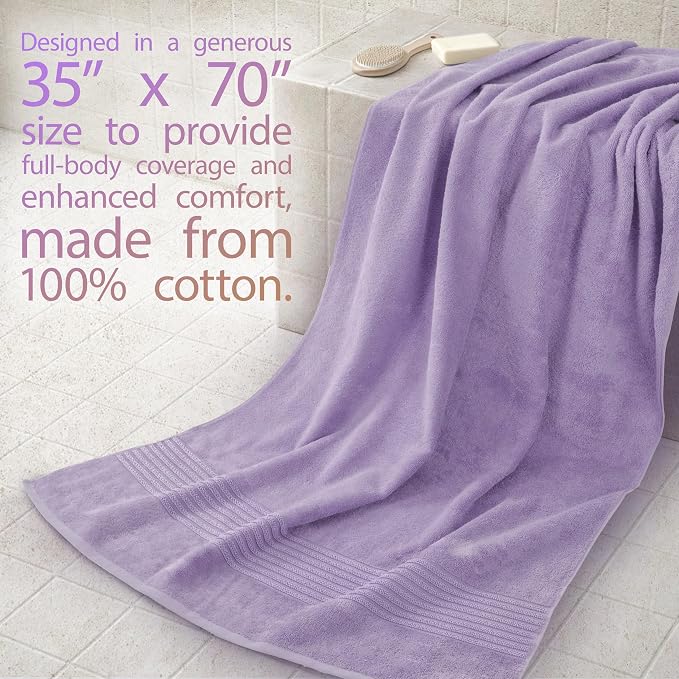 Cotton Paradise 100% Cotton Turkish Towel Set, Soft Absorbent Quick Dry - Image 2