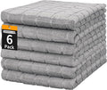 Microfiber Hand Bath Towels, 6 Pack 25''*15'' Grey Bathroom Hand Towels by HOMERHYME