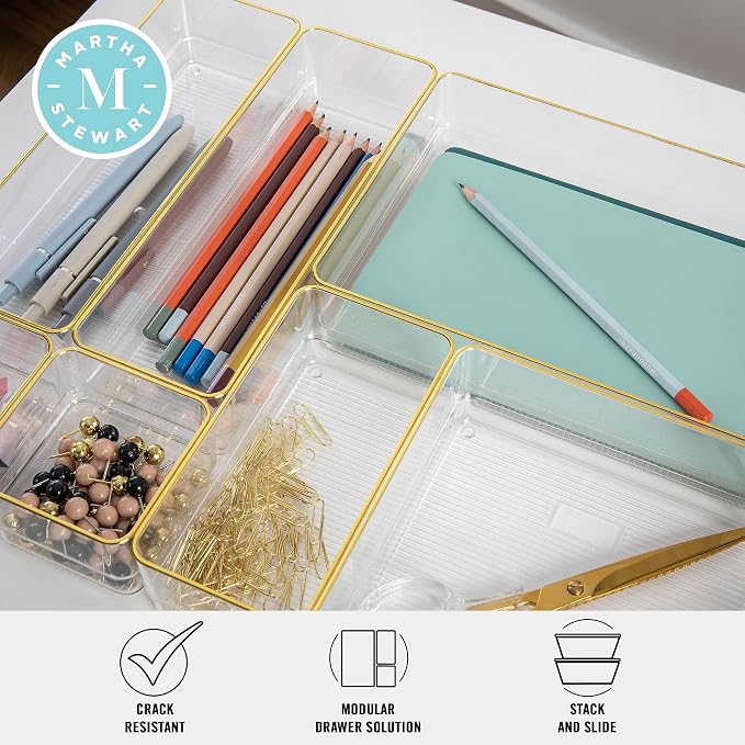 Martha Stewart Kerry Stackable Desk Drawer Organizers - Image 3