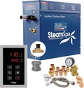 SteamSpa 6kW Steam Sauna Generator Premium Bundle 240V Steam Generator with Touch Pad Control, Steamheads, Pressure Relief Valve, Built-in Auto Drain and Plumber Quick Install Kit PRT600BN-A