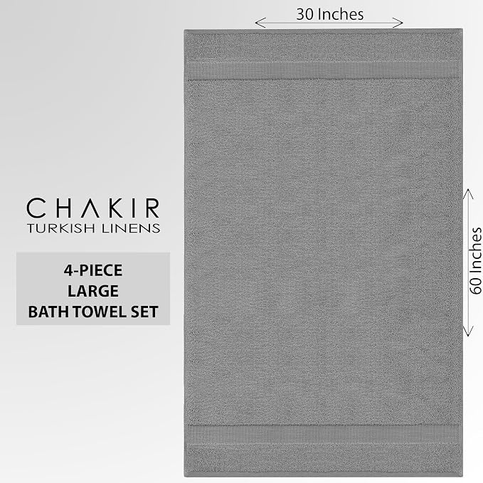 Chakir Turkish Linens 100% Cotton 2-Pack Bath Towels 30x60, Oeko-Tex Certified - Image 5